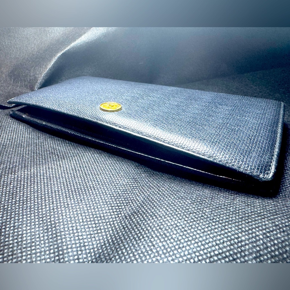 Chanel Caviar Black Long Wallet W/ Gold CC Medallion Spain 2008 Rare Vintage - Picture 5 of 16